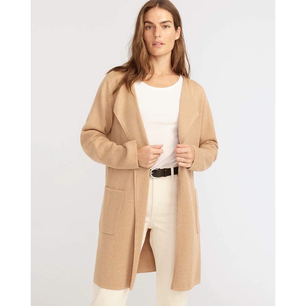 J. Crew Juliette Collarless Sweater Blazer Heather Khaki